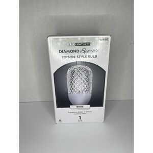 Gemmy LED Light Show Diamond Sparkle Christmas Edison Bulb Northern Sky White